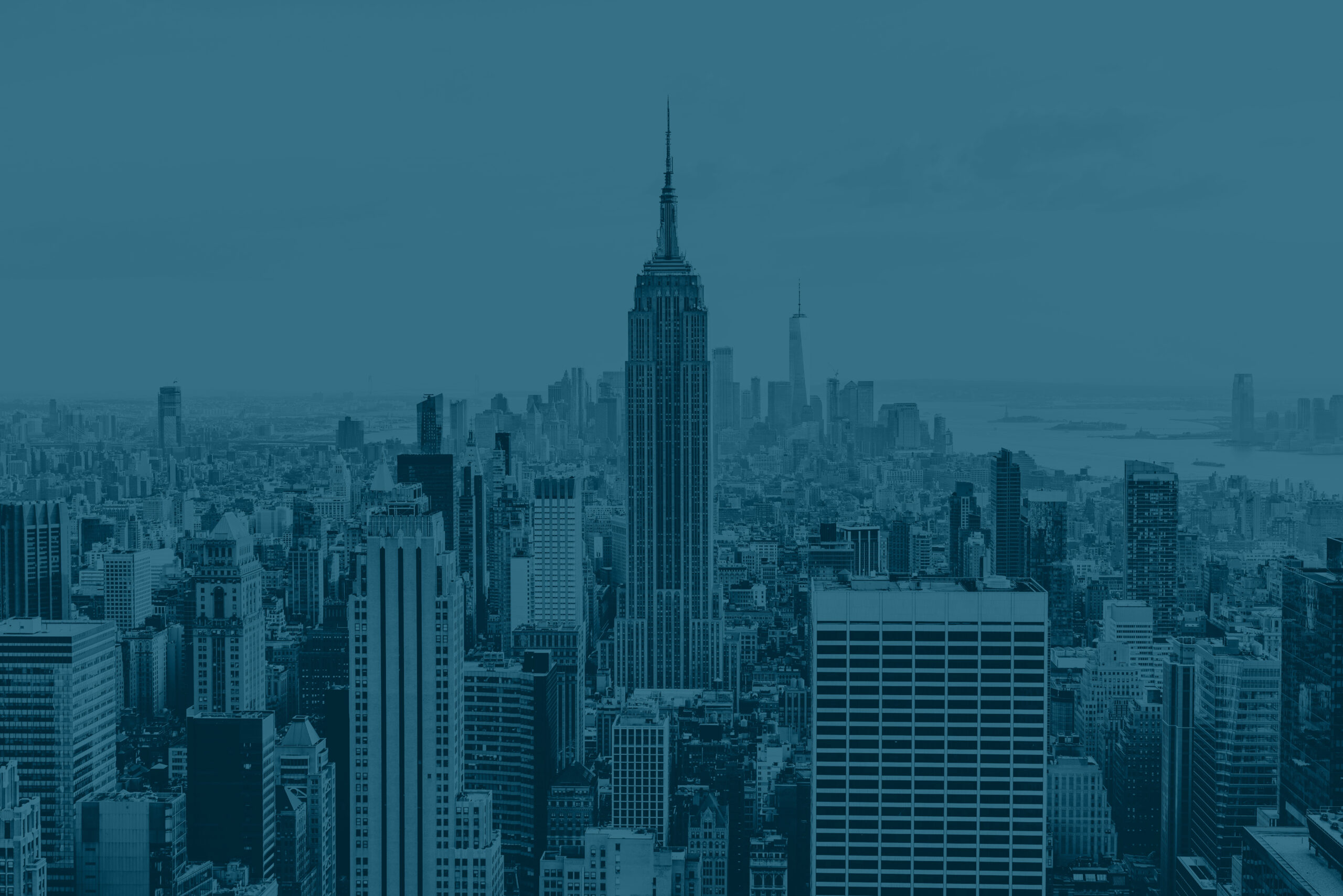 new york skyline in the evening.